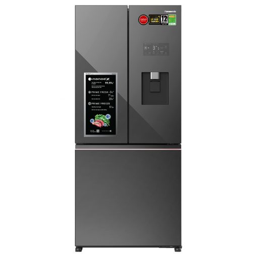 Tủ lạnh Panasonics 3 cánh mặt gương xám khói NR-CW530